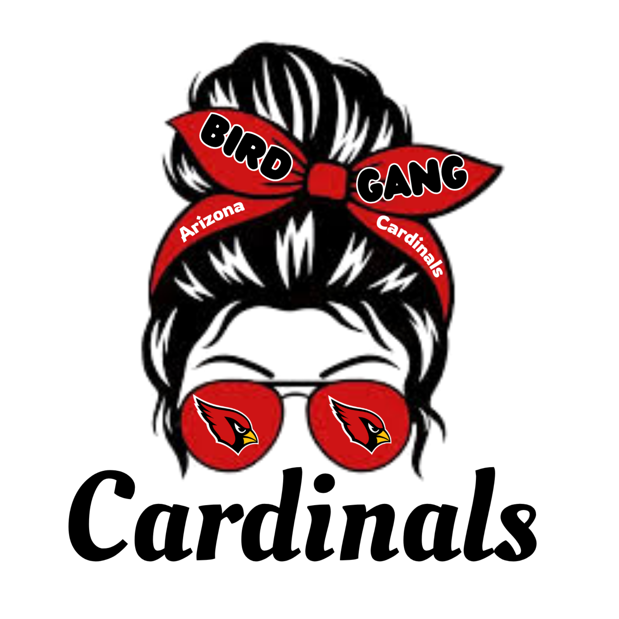 Arizona Cardinals Bird Gang Messy Bun