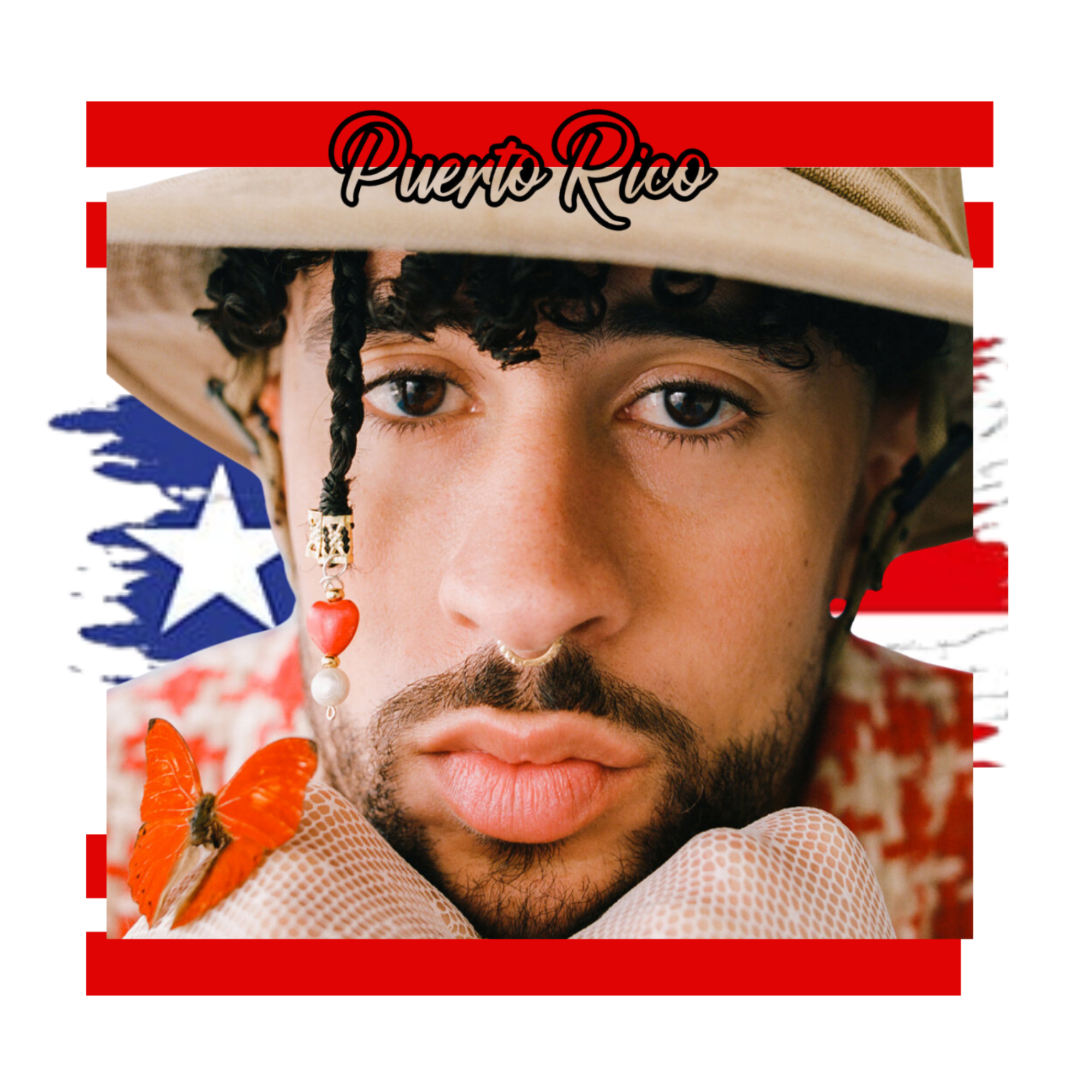 Bad Bunny Puerto Rico Flag Background