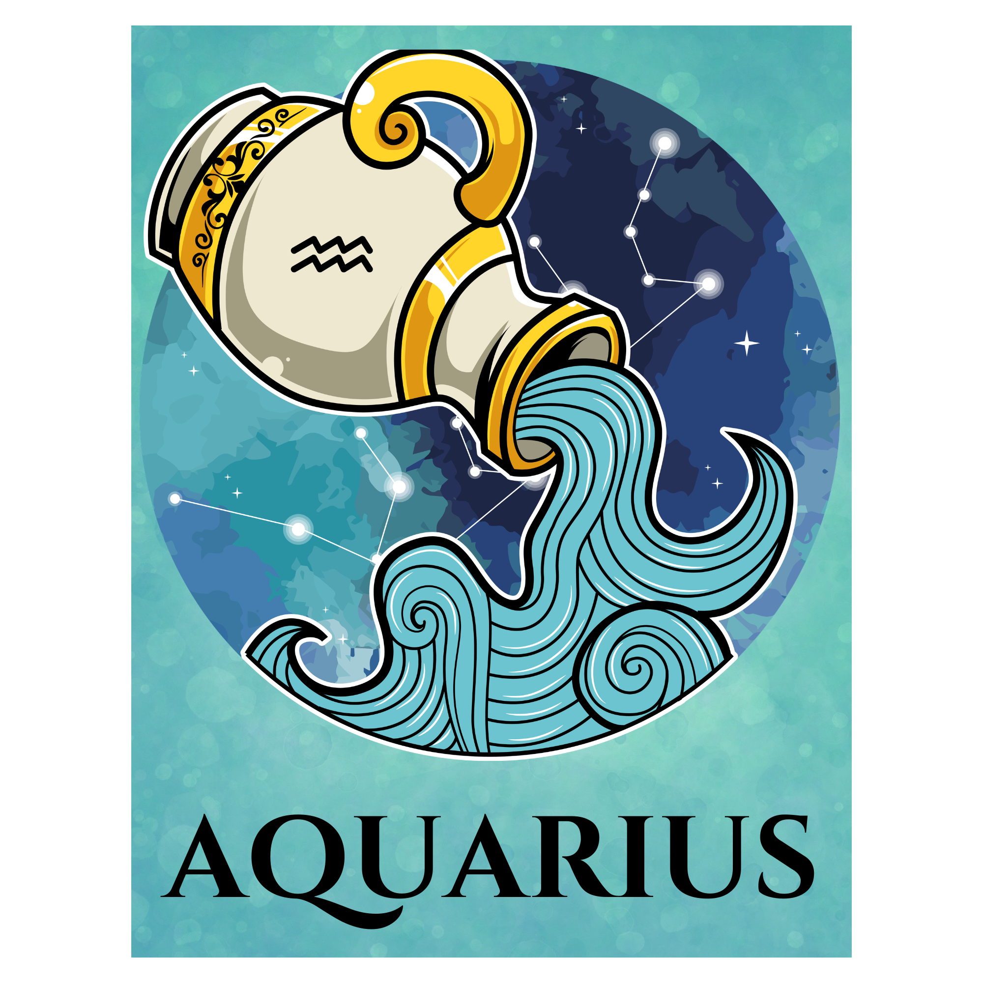 Aquarius Teal Water Bearer