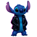 Stitch Wearing a Leather Jacket