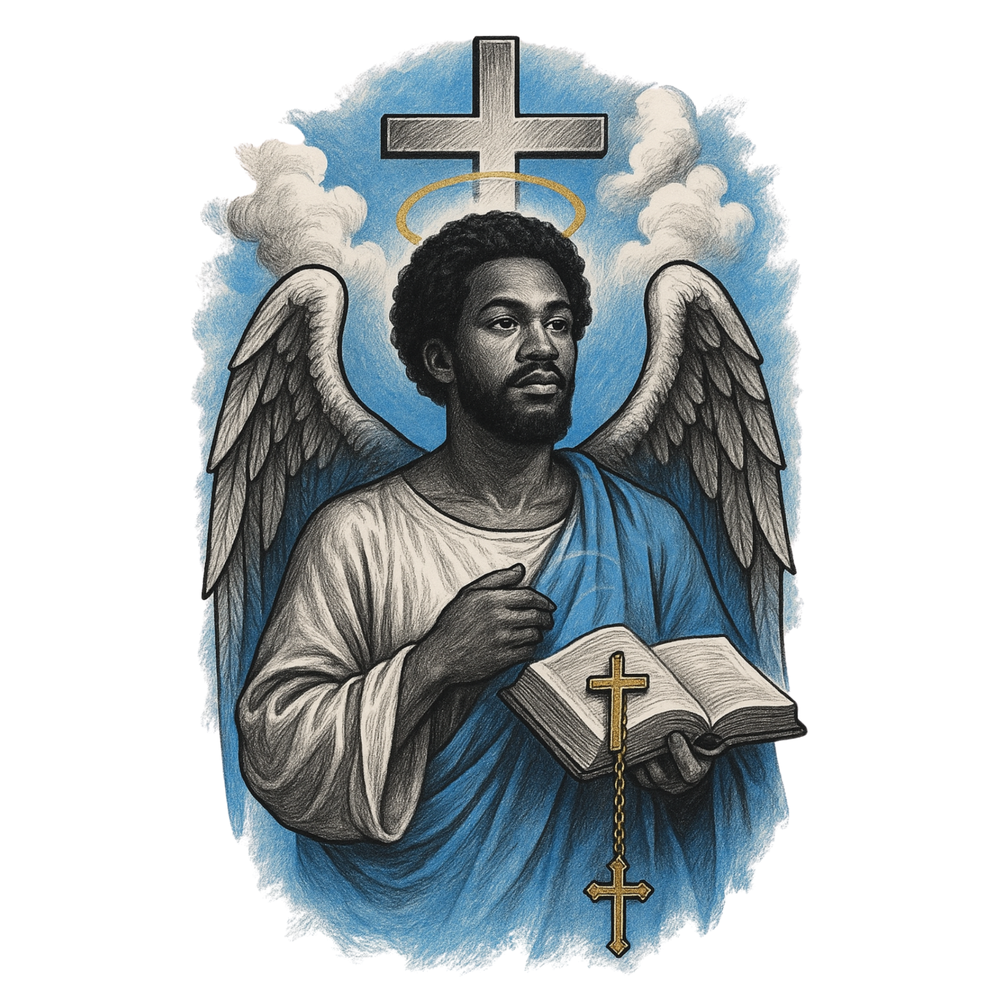 Angel Man Holding Bible