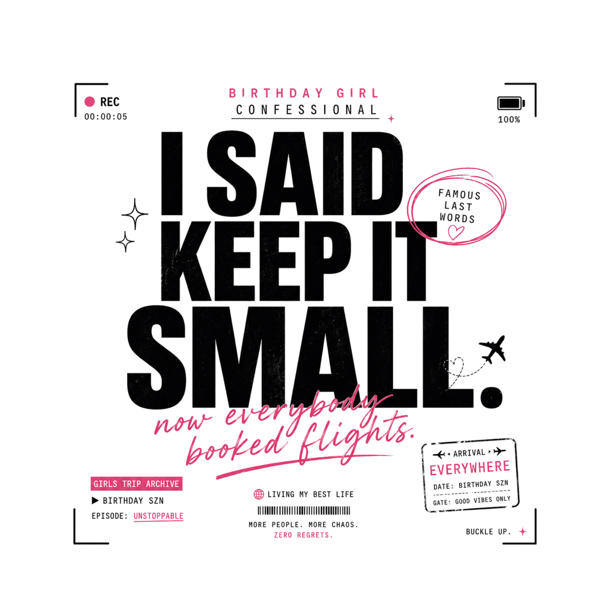 Birthday Confessional I Said Keep It Small