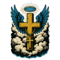 Double Cross with Wings & Halo