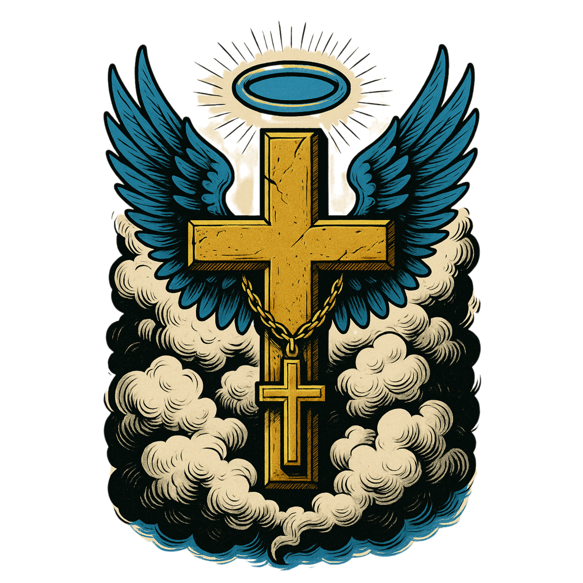 Double Cross with Wings & Halo