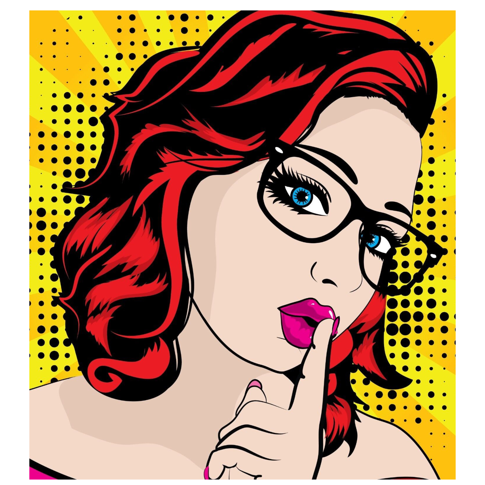 Pop Art Red Hair Beauty