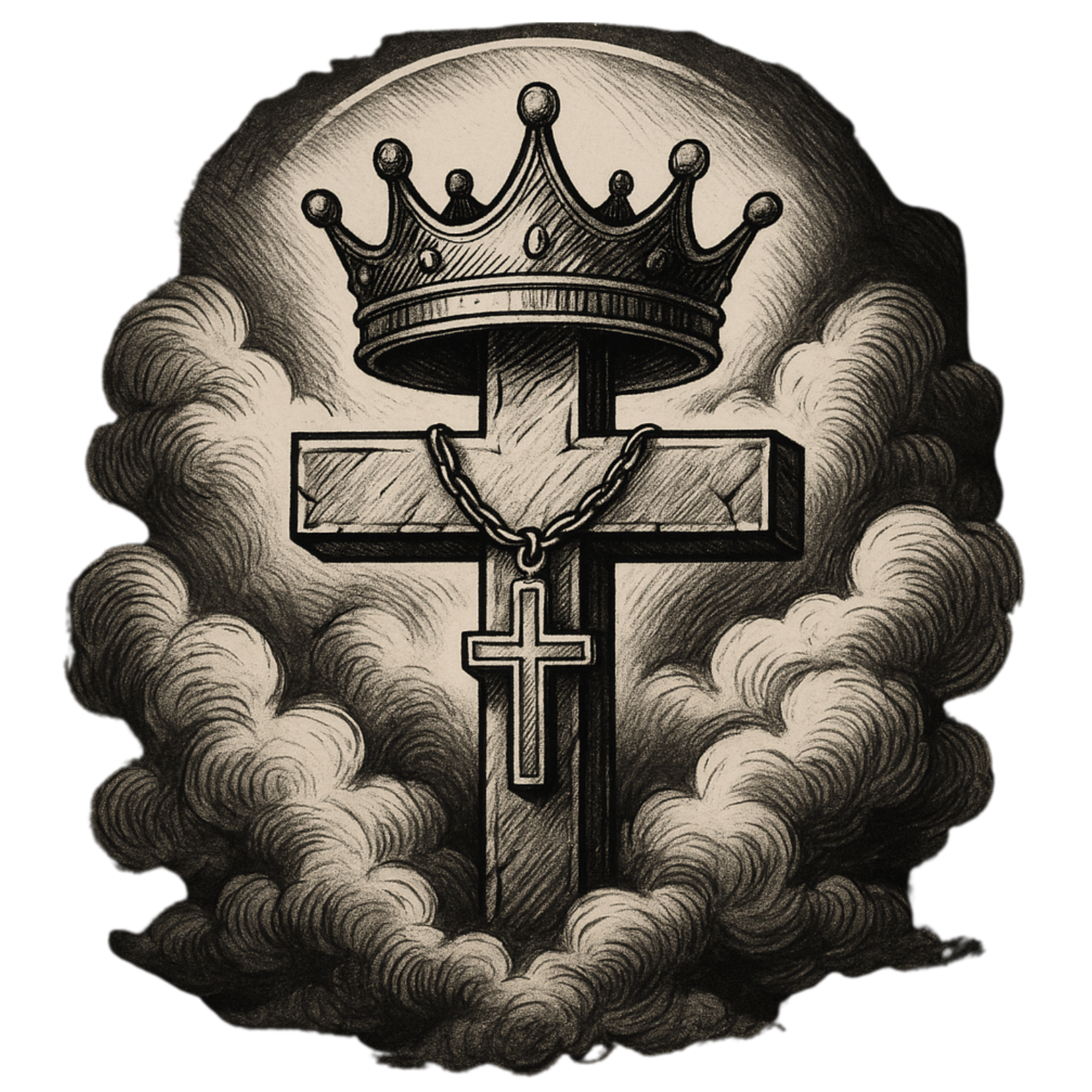 Crown & Cross in the Clouds