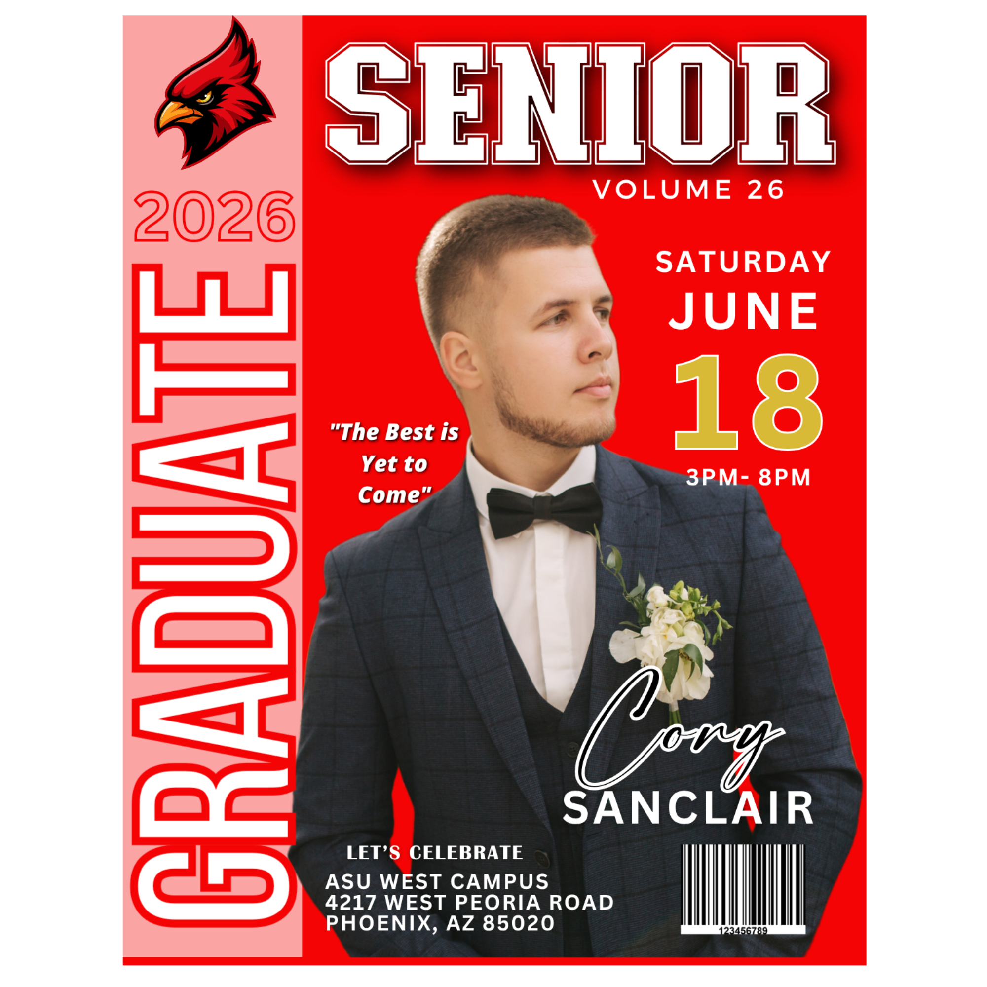 Graduation Invitation Magazine Cover Bundle - 6 Designs