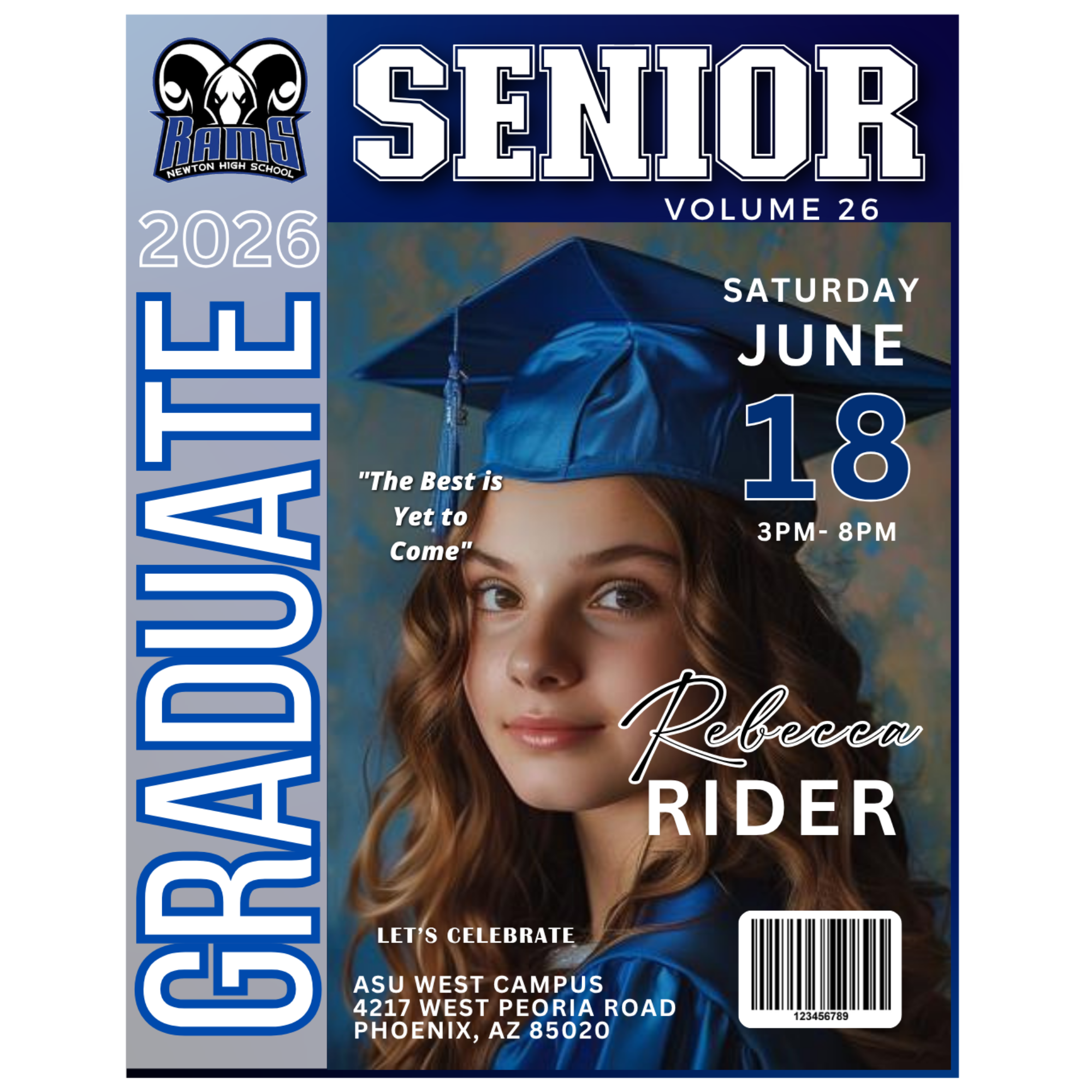 Graduation Invitation Magazine Cover Bundle - 6 Designs